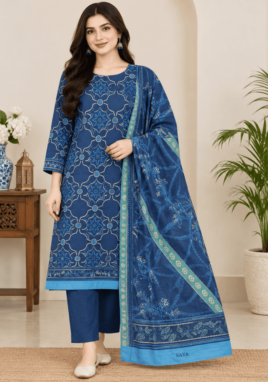 Saya Printed Khaddar 3PC-V1-D10
