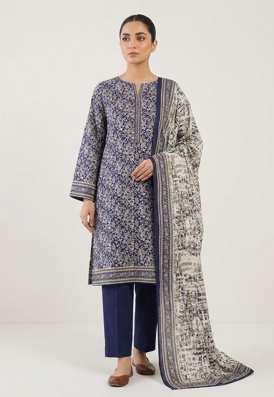 Bin Saeed Luxury Lawn 3Pc Suit Vol-1 D1