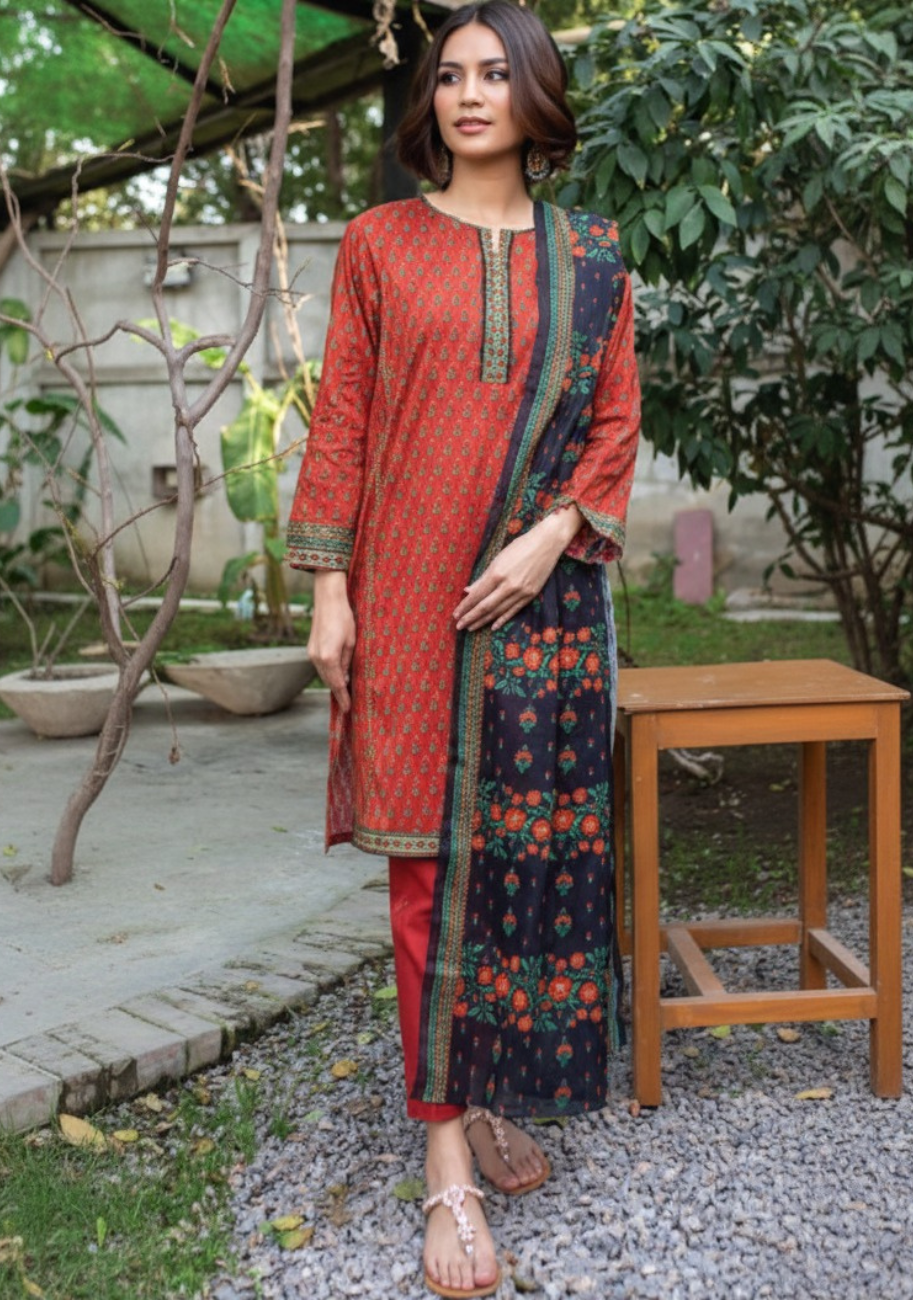 Zeen Luxury Digital Printed Lawn 3pc-D1