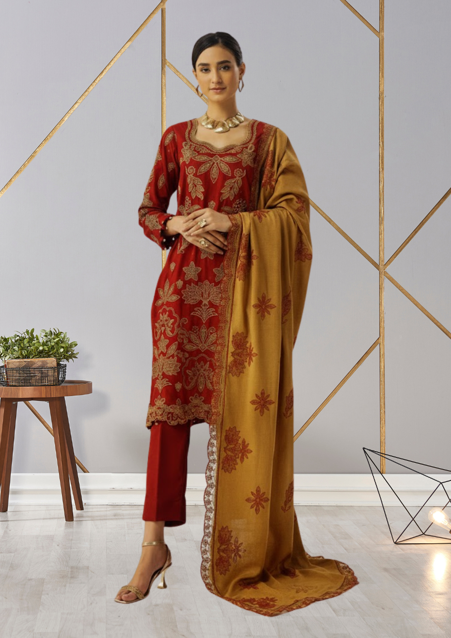 Palwasha Embroidered Winter Collection 3pc D1