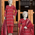 MTJ Luxury Printed Khaddar Viscos 3pc D01