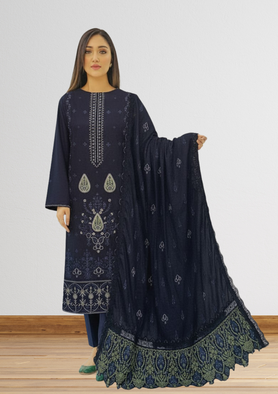 Embellish Fine Wool Embroidered 3pc D2