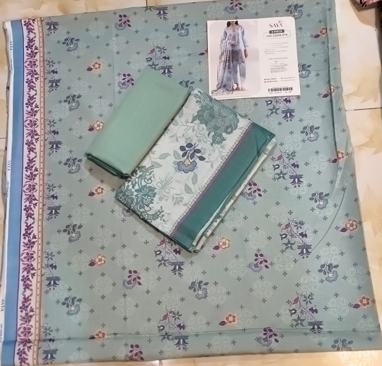 Saya Printed Cotton Khaddar 3pc D18