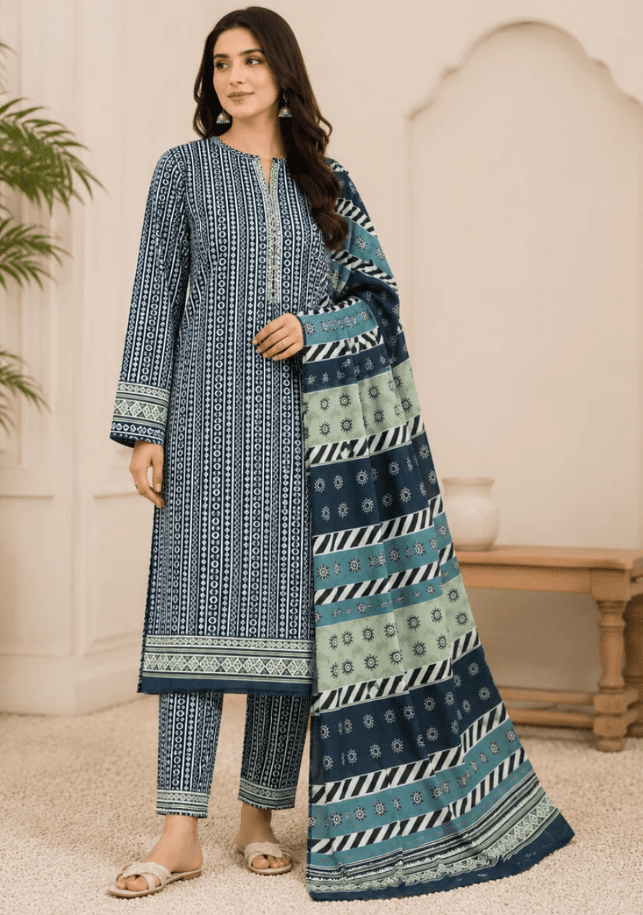 Bin Saeed Luxury Lawn 3Pc Suit Vol-3D5