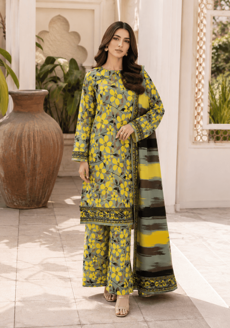 Bin Inam Zee Fashion Doriya Linen Allover 3pc v2-D2