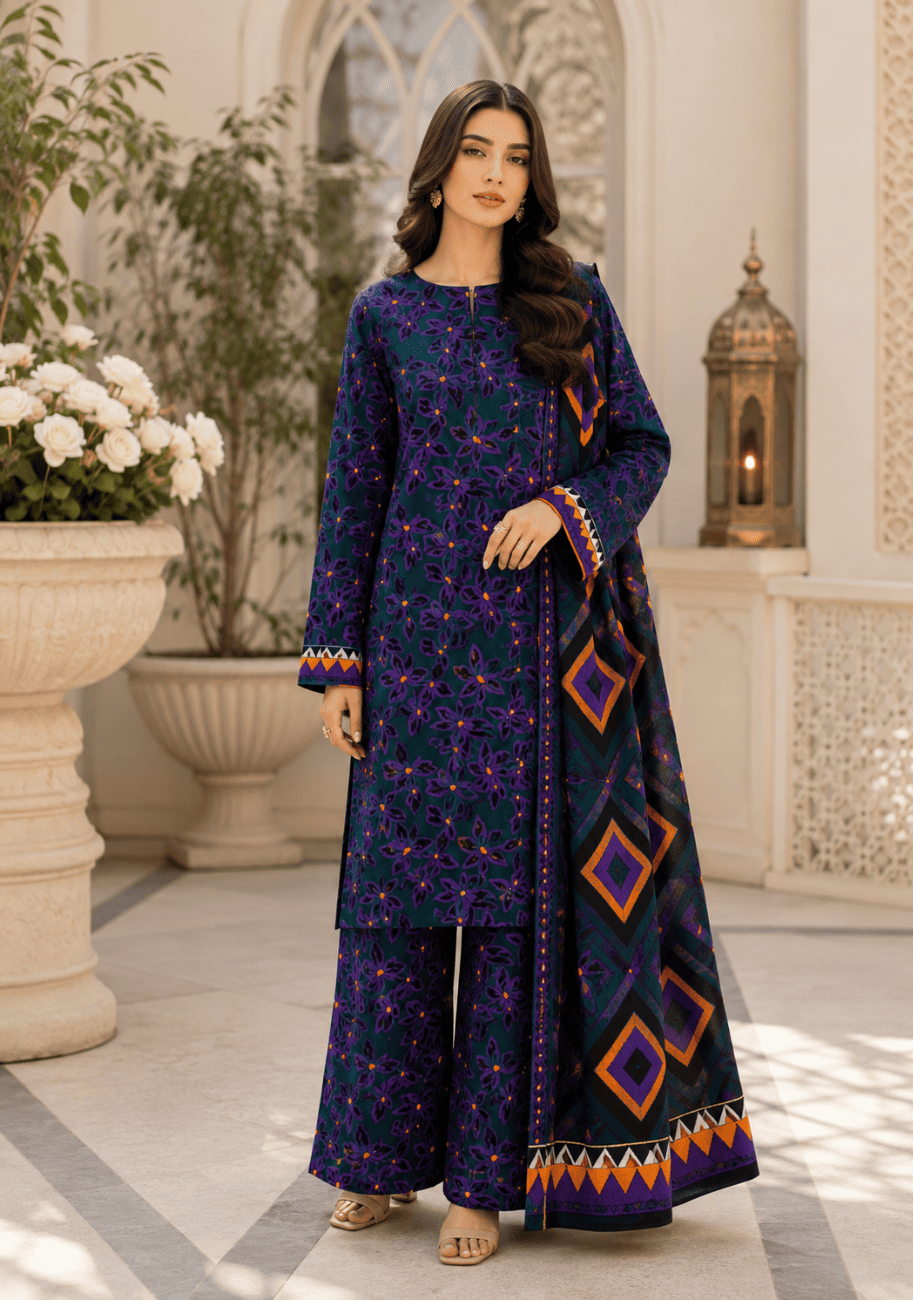 Bin Inam Zee Fashion Doriya Linen Allover 3pc v2-D3