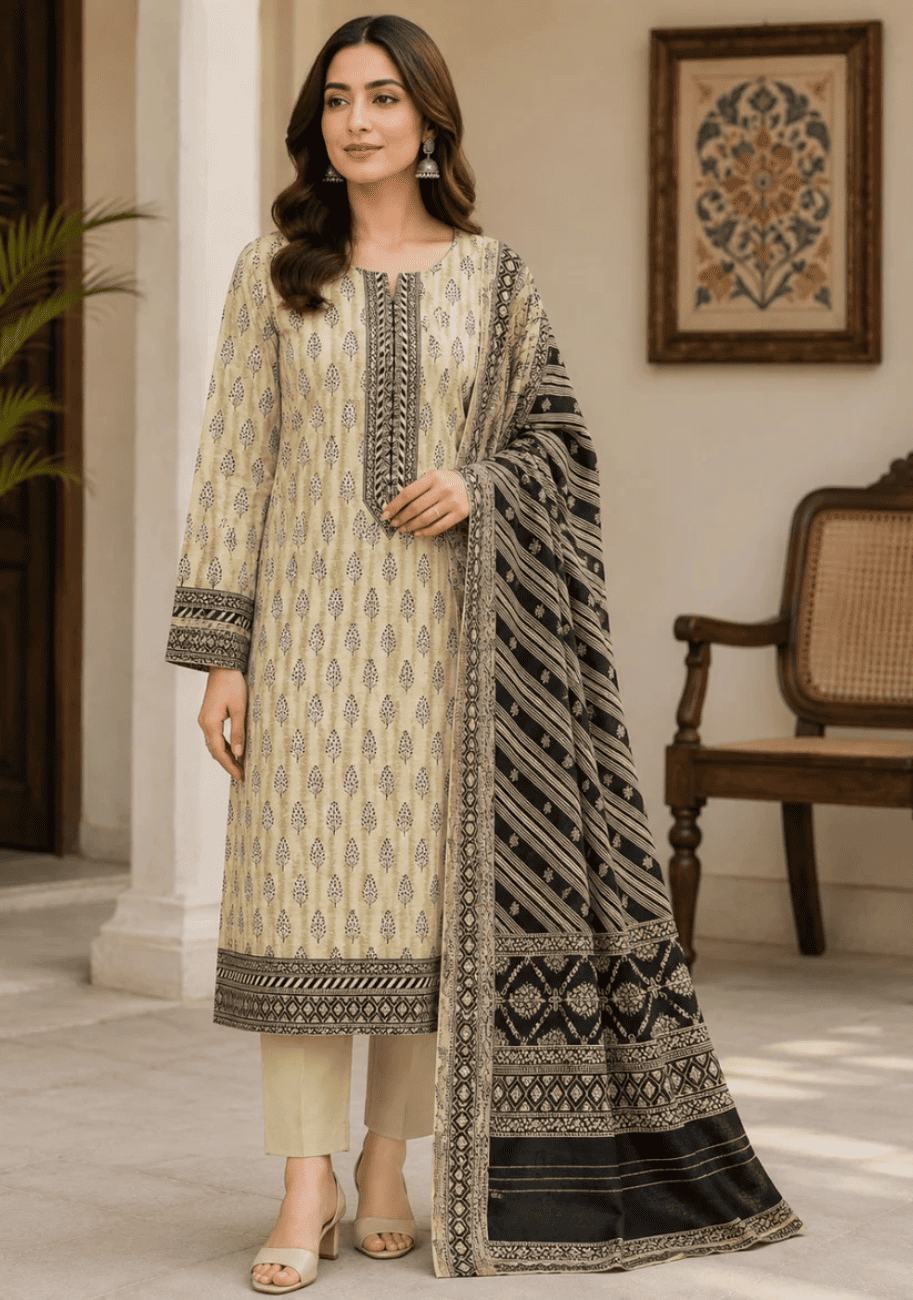 Bin Saeed Luxury Lawn 3Pc Suit Vol-3D2