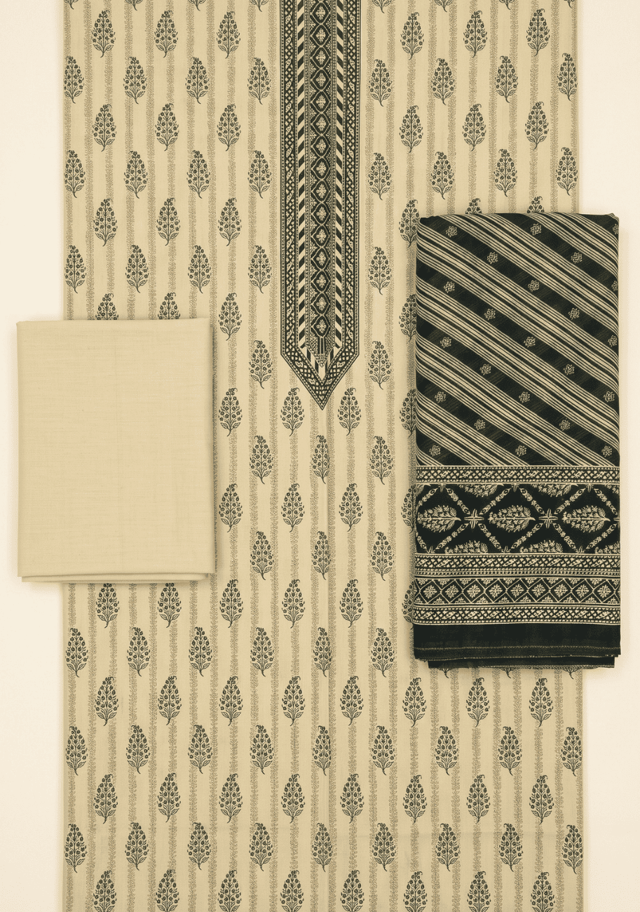 Bin Saeed Luxury Lawn 3Pc Suit Vol-3D2