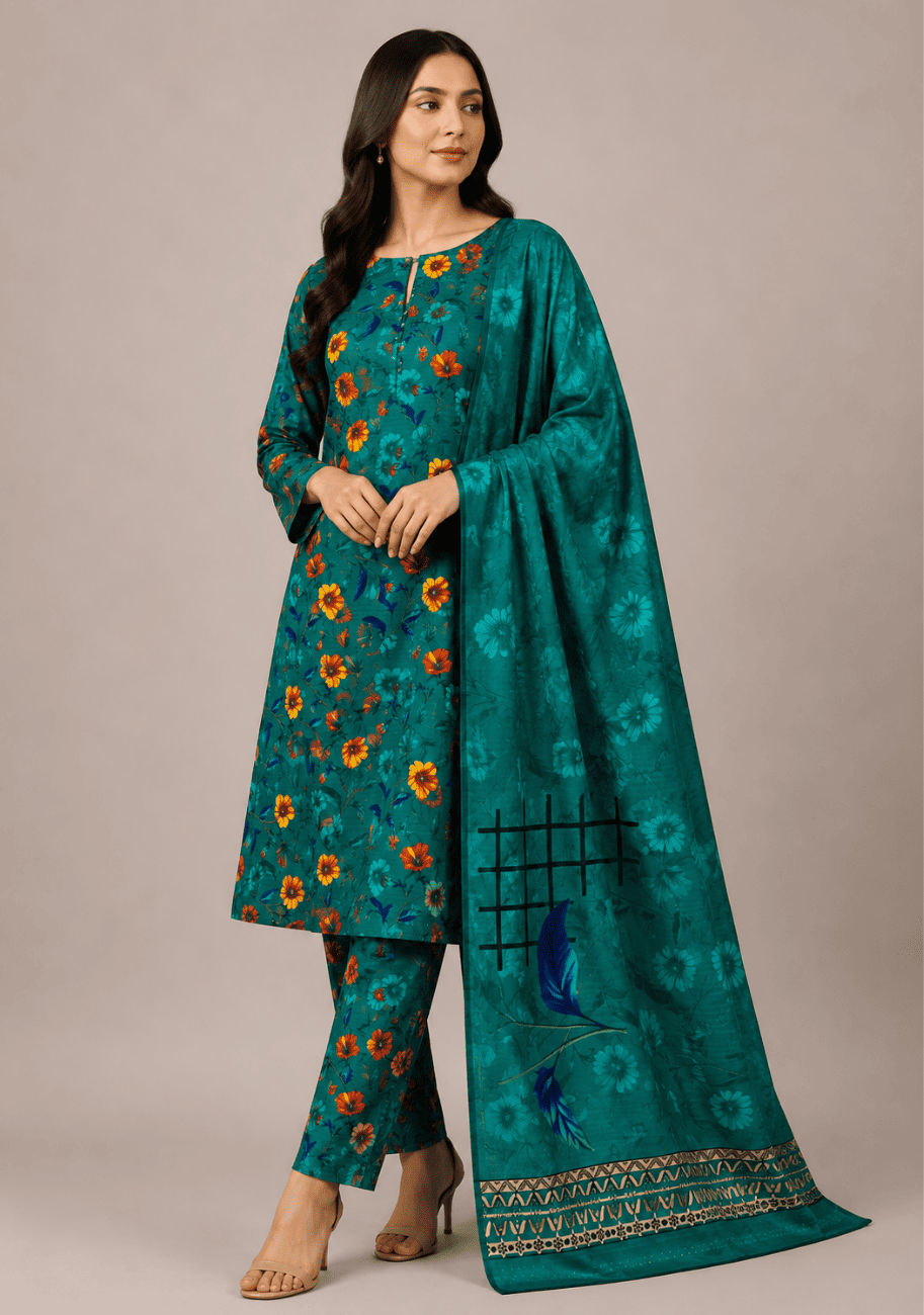 Bin Inam Zee Fashion Doriya Linen Allover 3pc v2-D5