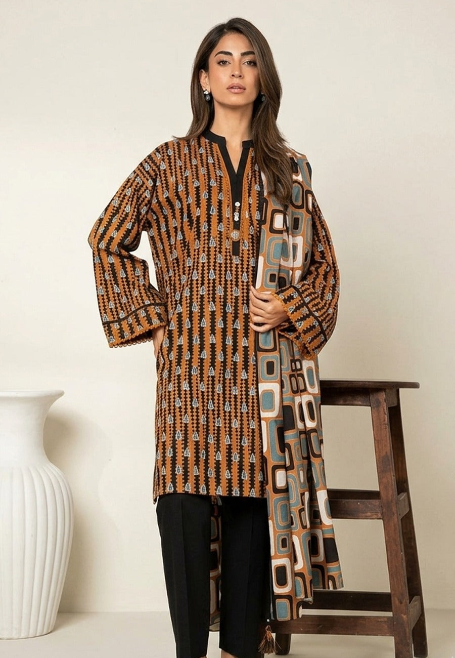 Alkaram Printed Luxury Lawn Shirt & DupattaD2