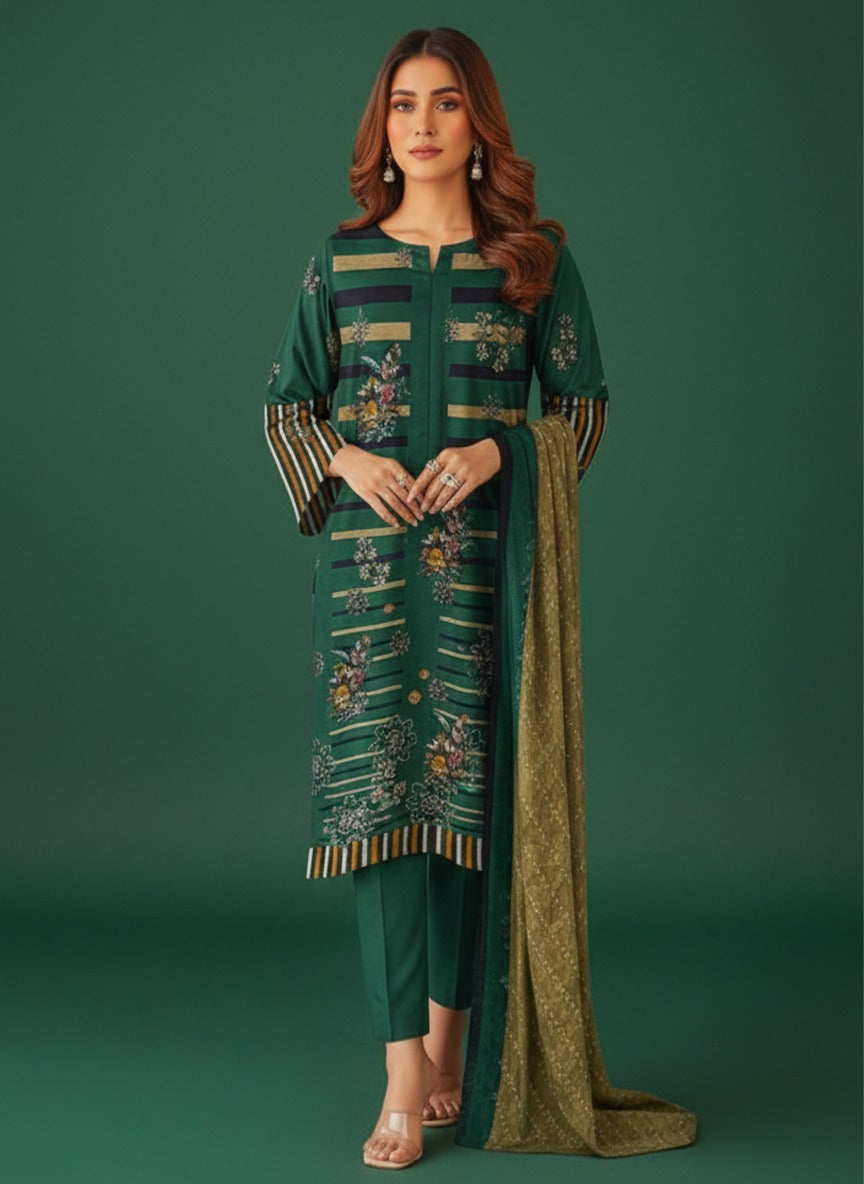 Jugni Digital Banadora Embroidered Lawn 3pc D1