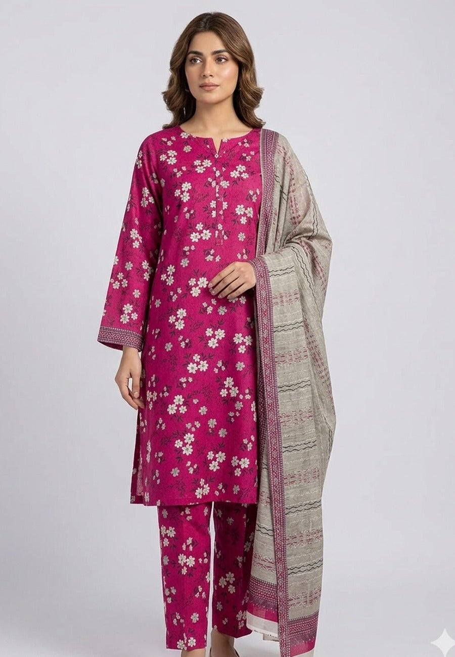 Bin Saeed Luxury Lawn 3Pc Suit Vol-1 D2