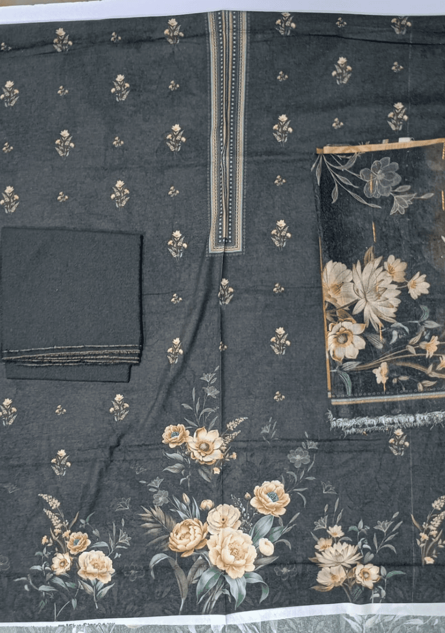 Five Star Luxury Karandi Printed 3PC Suit V5 D1
