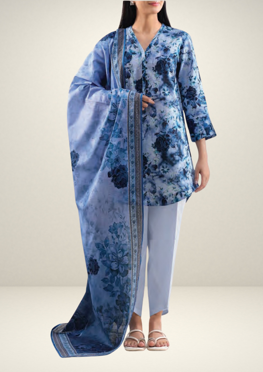 Saya Printed Cotton Khaddar 3pc D2