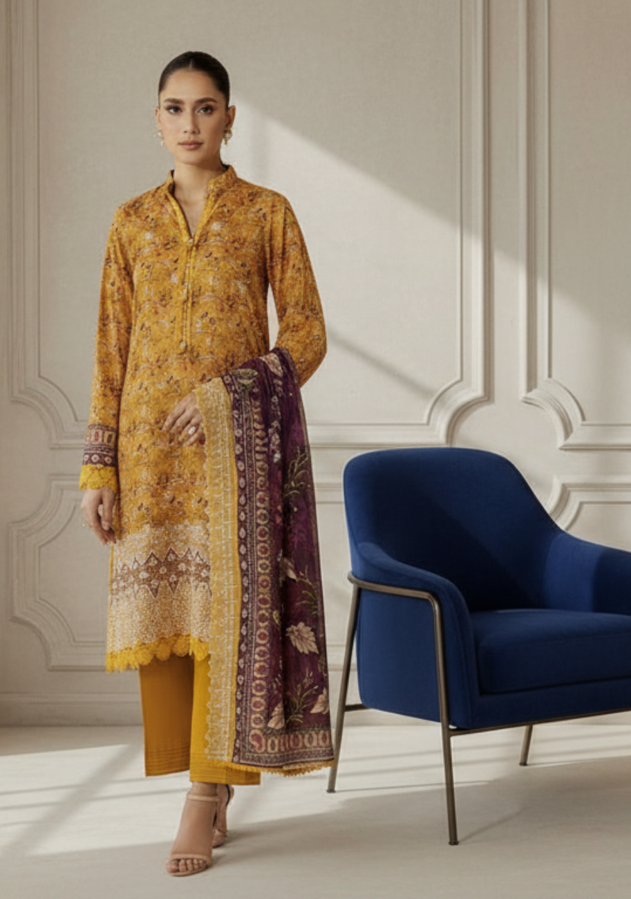 Salina Cutwork Premium Embroidered Lawn 3pc D2