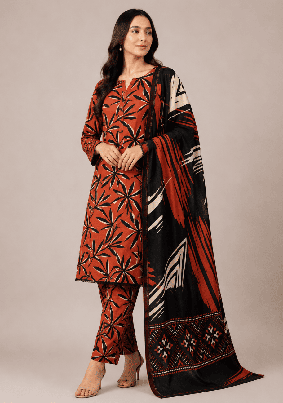 Bin Inam Zee Fashion Doriya Linen Allover 3pc v2-D9