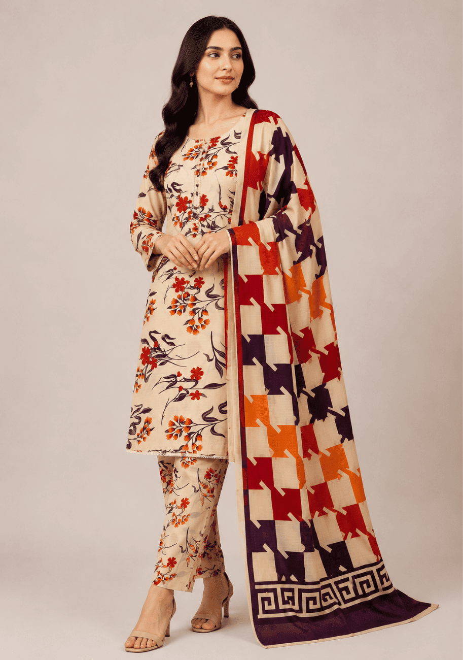 Bin Inam Zee Fashion Doriya Linen Allover 3pc v2-D10