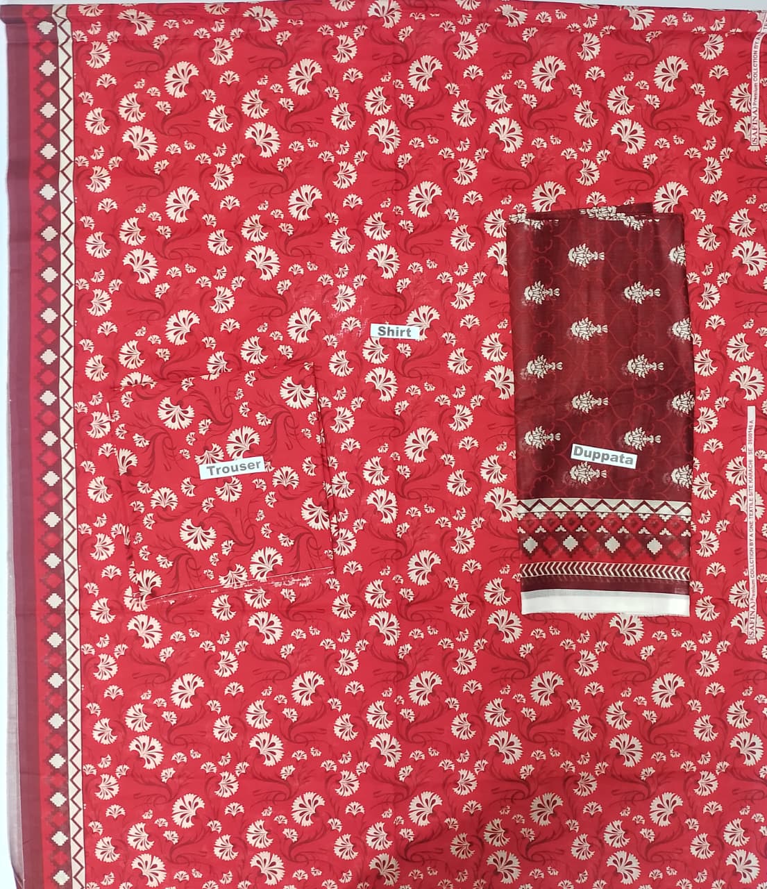 Bin Saeed Luxury Lawn 3Pc Suit Vol-1 D3