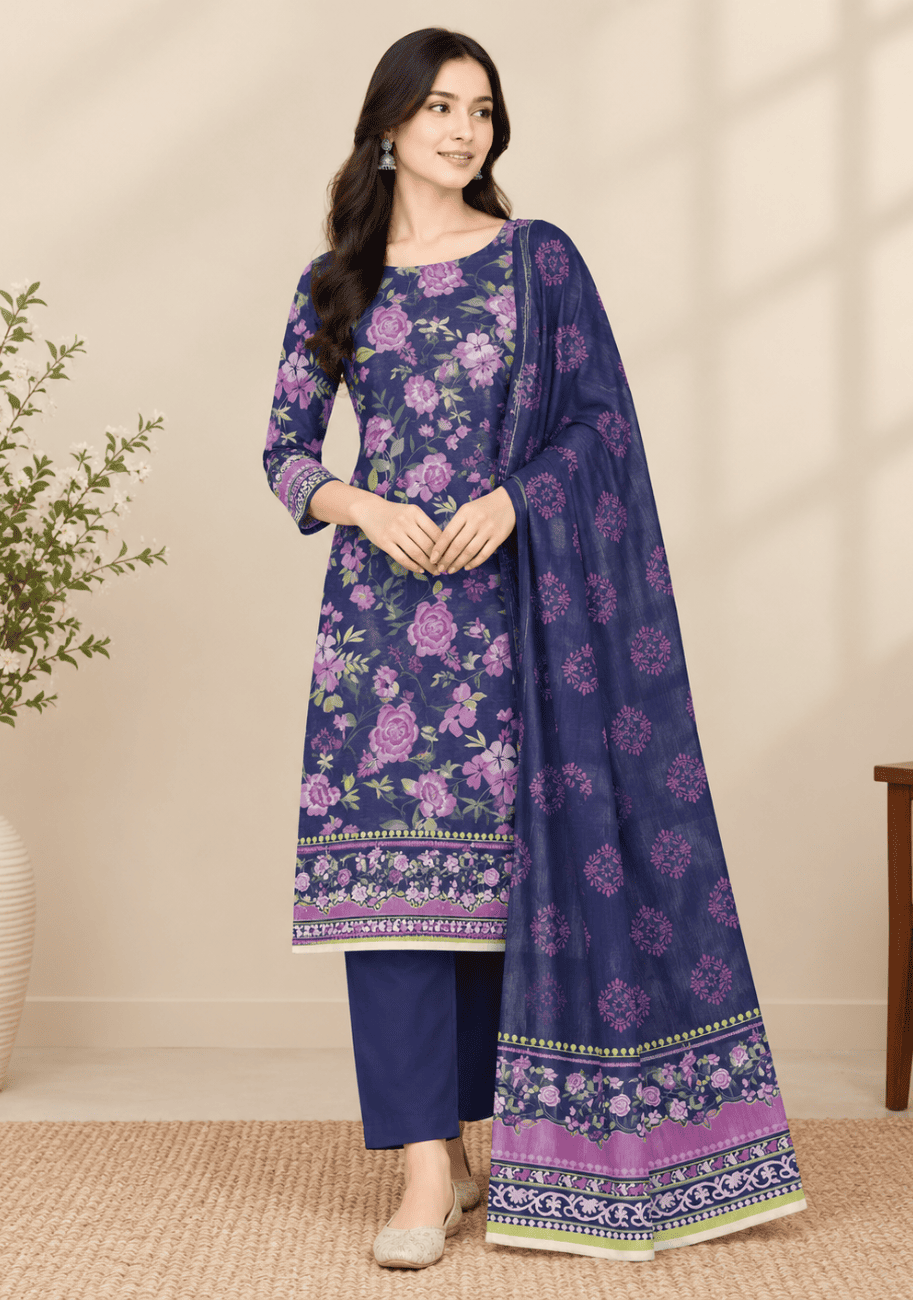 ALKARAM Printed Khaddar 3PC-V1-D2