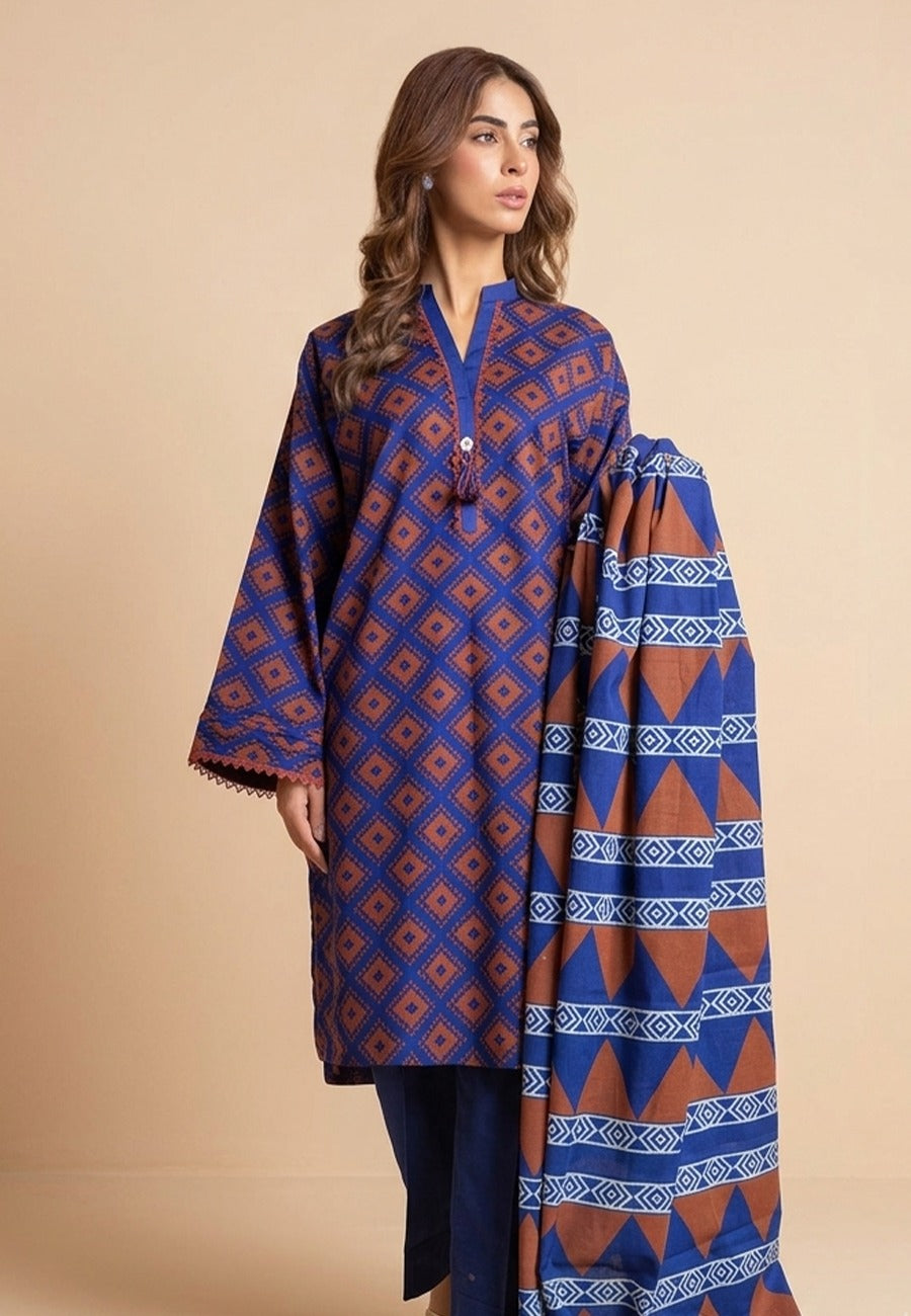 Alkaram Printed Luxury Lawn Shirt & DupattaD3