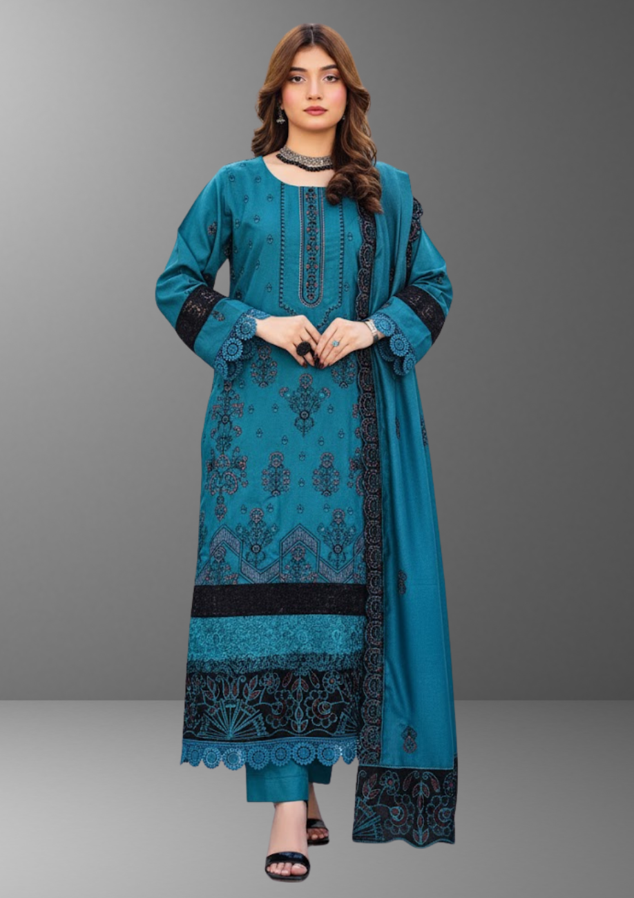 Palwasha Peach Wool Embroidered 3pc D3