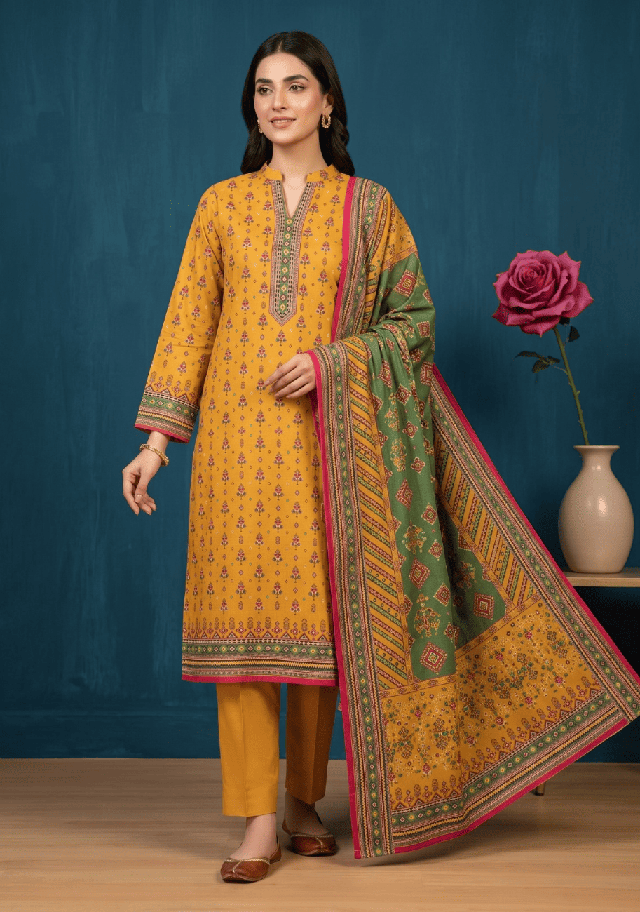 Sabeen Printed Cotton 3PC V3-D2