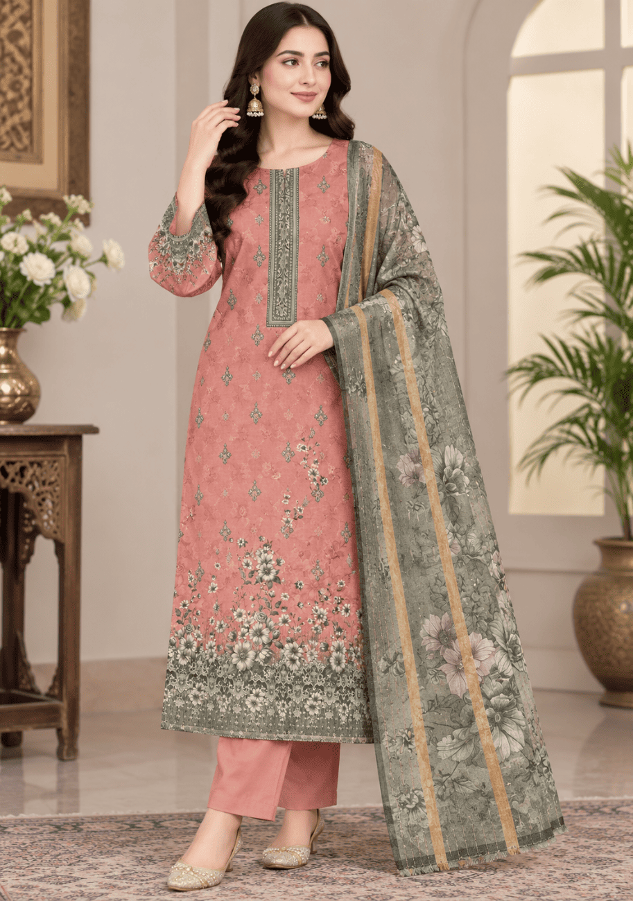 Five Star Printed Velvet Dhanak 3pc V2 D2
