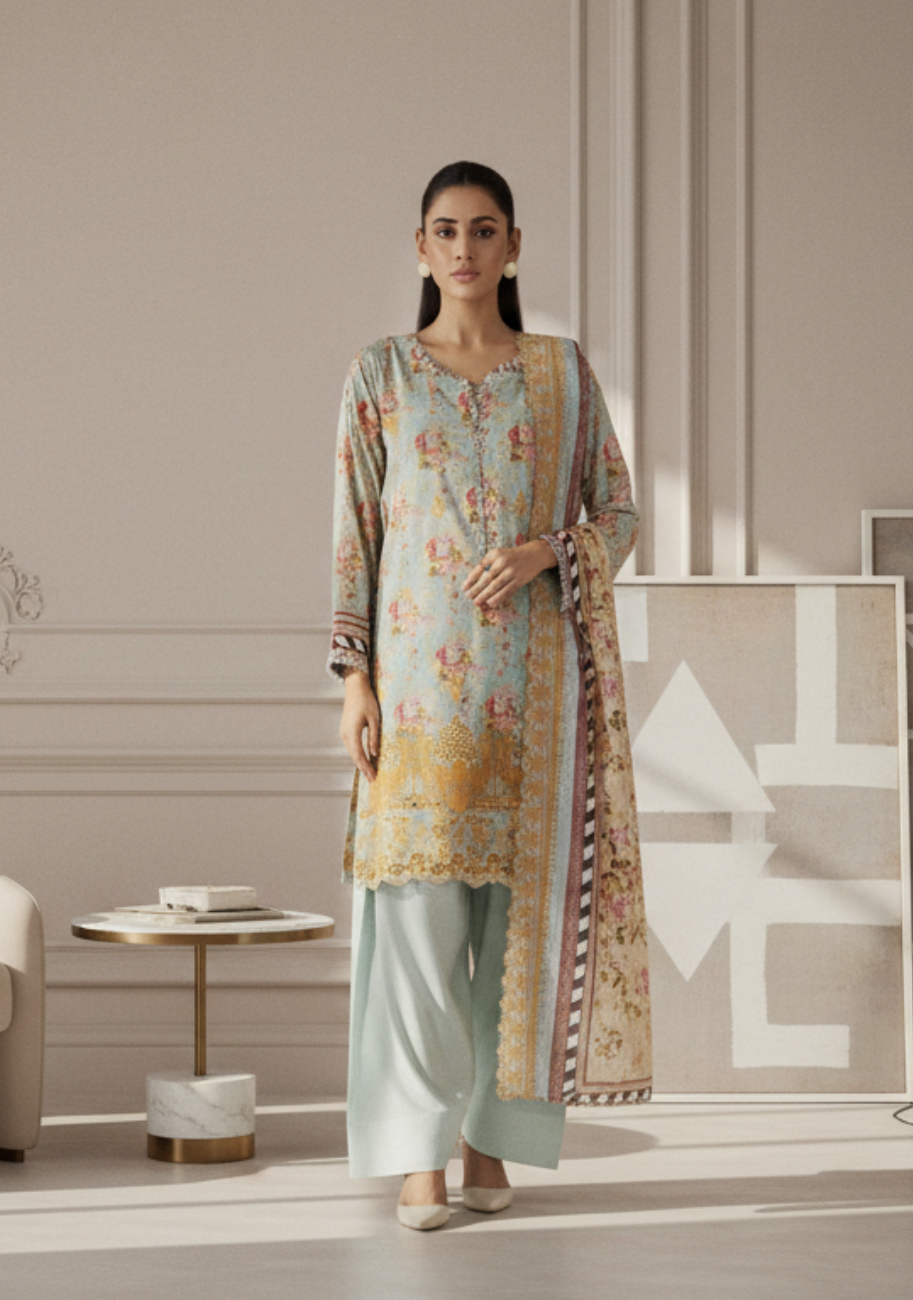 Salina Cutwork Premium Embroidered Lawn 3pc D3