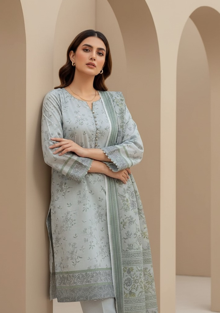 Safina Premium Printed Lawn 3pc Suit D3