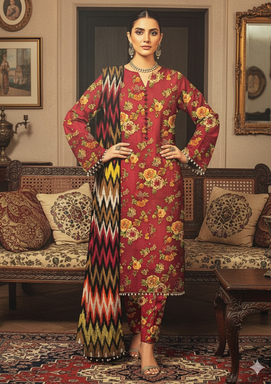 Bin Inam Banadora Linen Allover 3pc D3