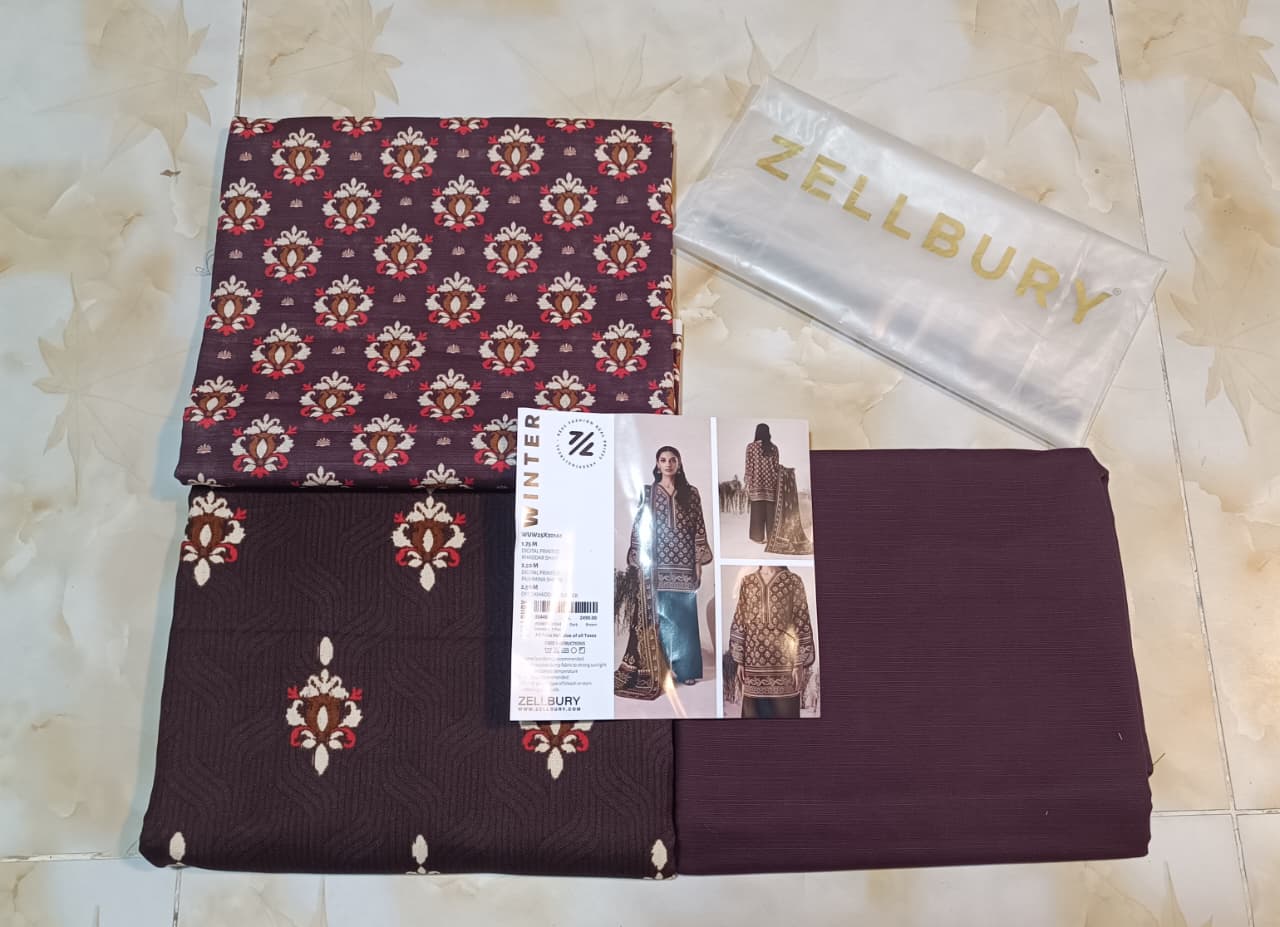Zellbury Printed Khaddar 3pc D3