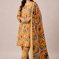 Bin Inam Zee Fashion Doriya Linen Allover 3pc v2-D11