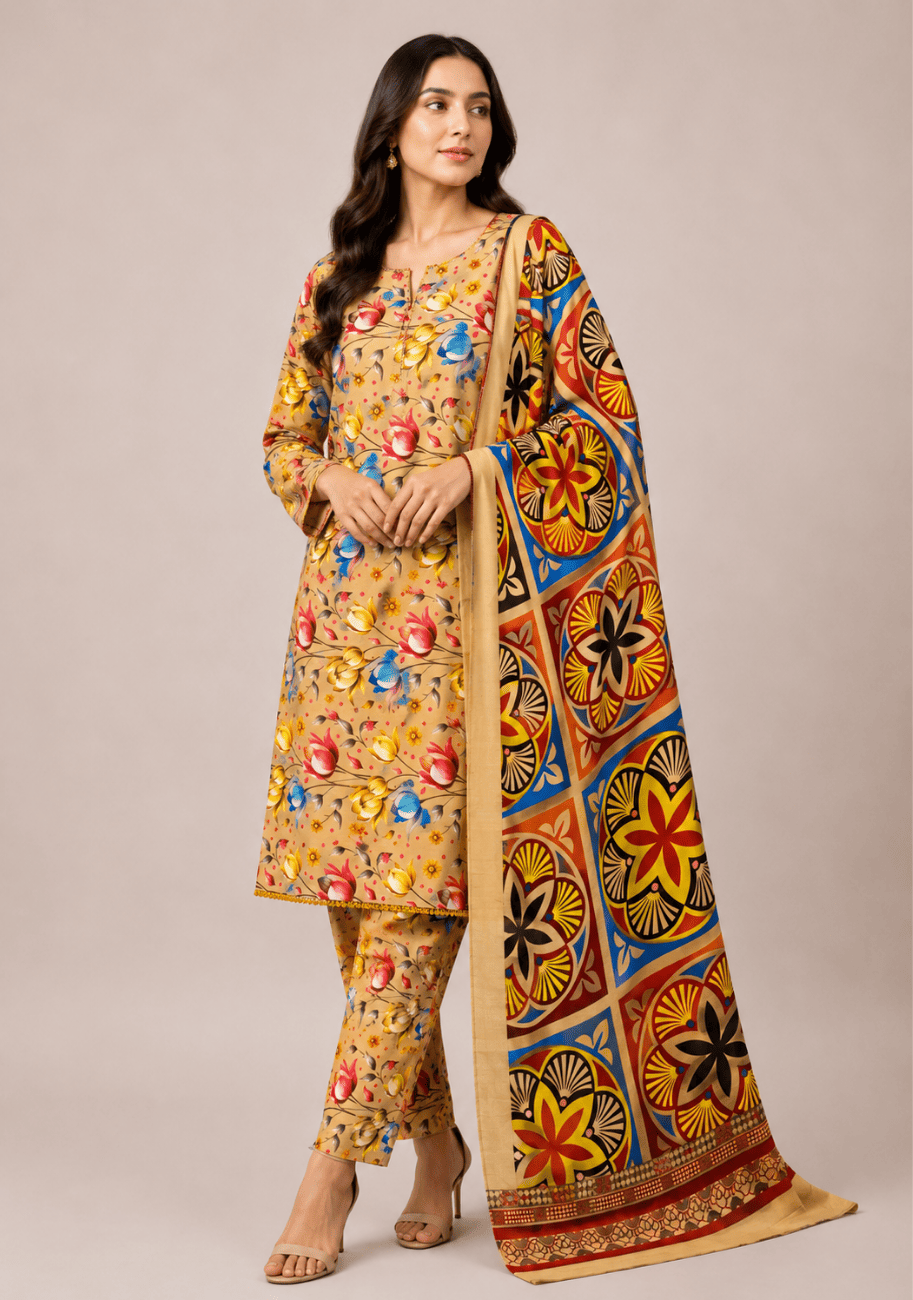 Bin Inam Zee Fashion Doriya Linen Allover 3pc v2-D11
