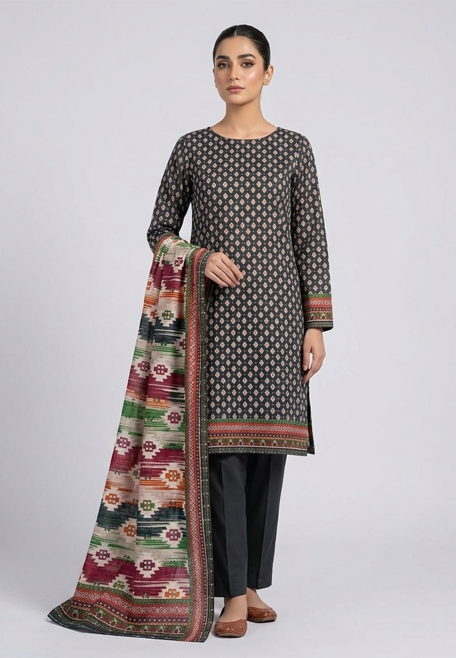 Bin Saeed Luxury Lawn 3Pc Suit Vol-1 D4