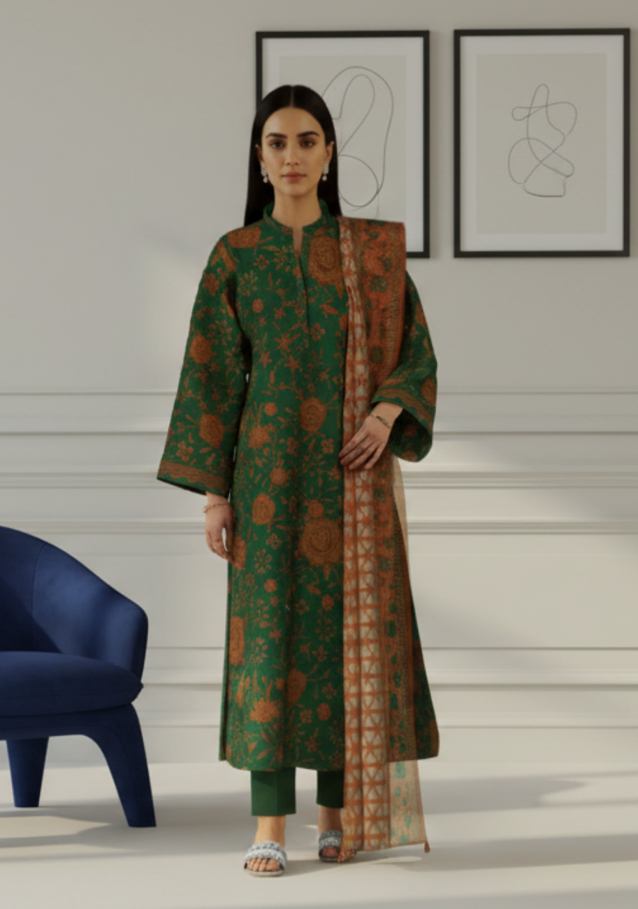 Sapphire Printed Premium Lawn 3pc D7