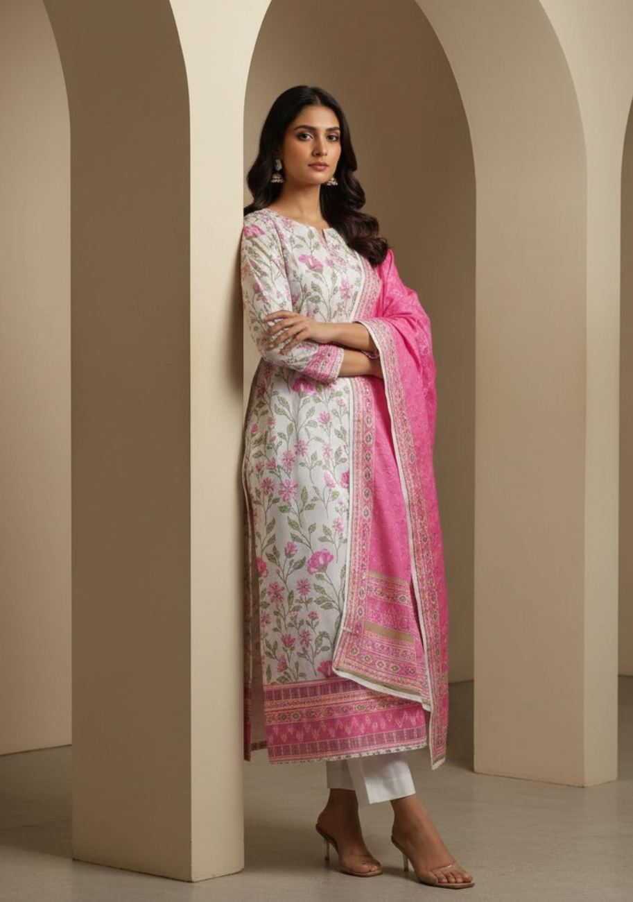 Safina Premium Printed Lawn 3pc Suit D8