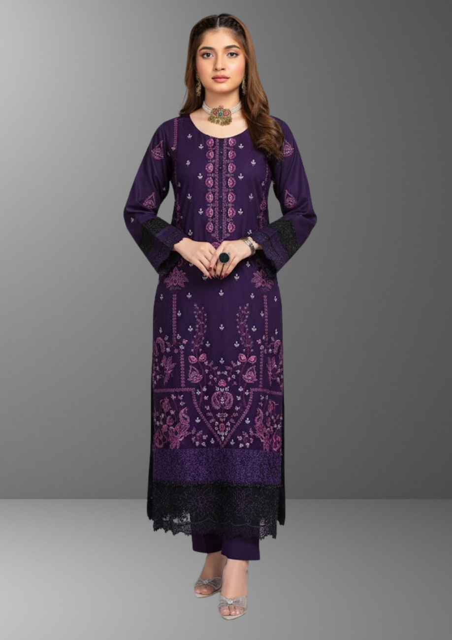 Palwasha Peach Wool Embroidered 3pc D4