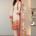 Bin Inam Printed Jacquard 3pc with Zari Voil Dupatta D4