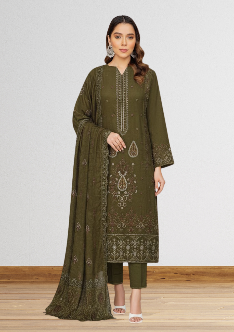 Embellish Fine Wool Embroidered 3pc D4