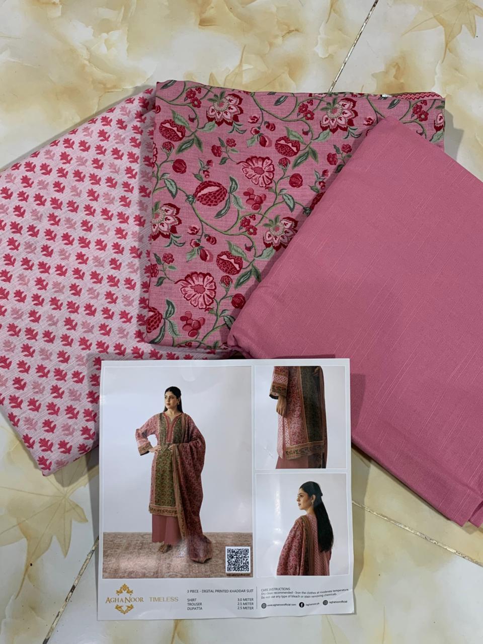 Agha Noor Printed Khaddar 3pc D4