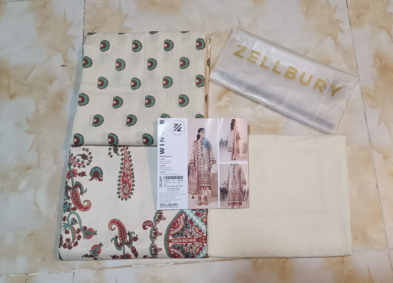 Zellbury Printed Khaddar 3pc D4
