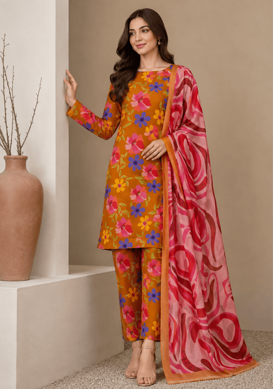Bin Inam Zee Fashion Doriya Allover 3pc-v1-D8