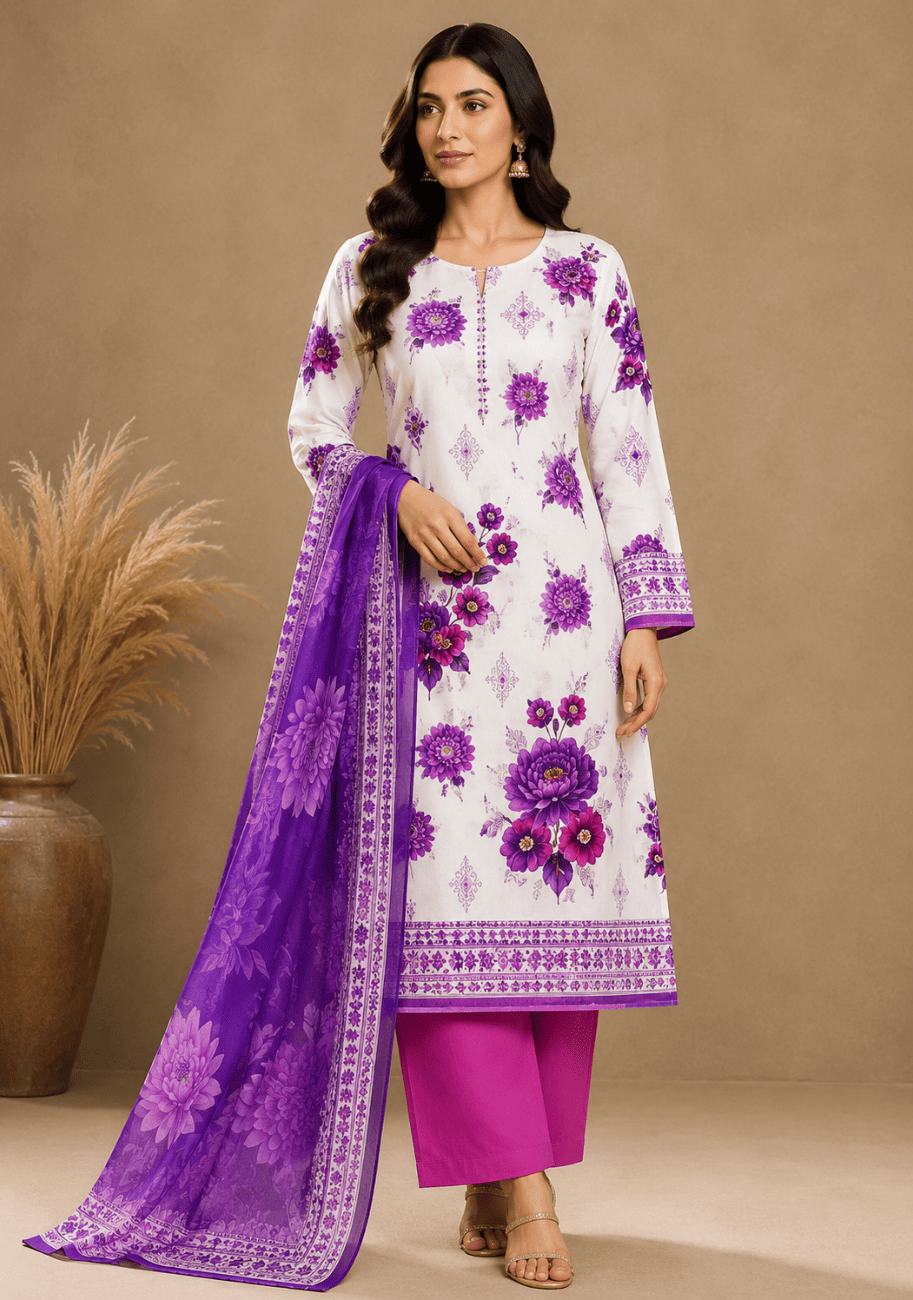 Sabeen Chamki Printed Lilen 3PC-V1-D3