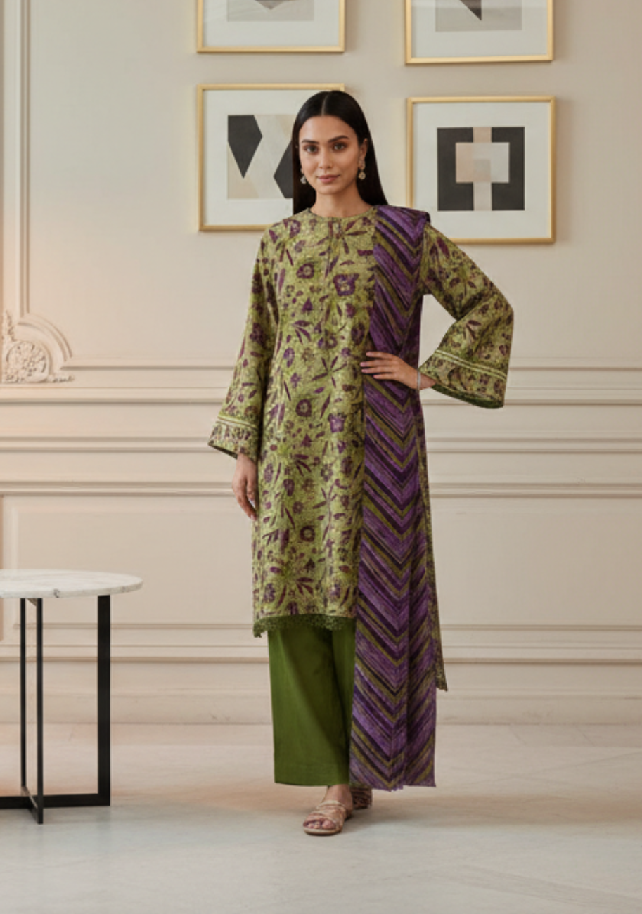 Sapphire Printed Premium Lawn 3pc D6