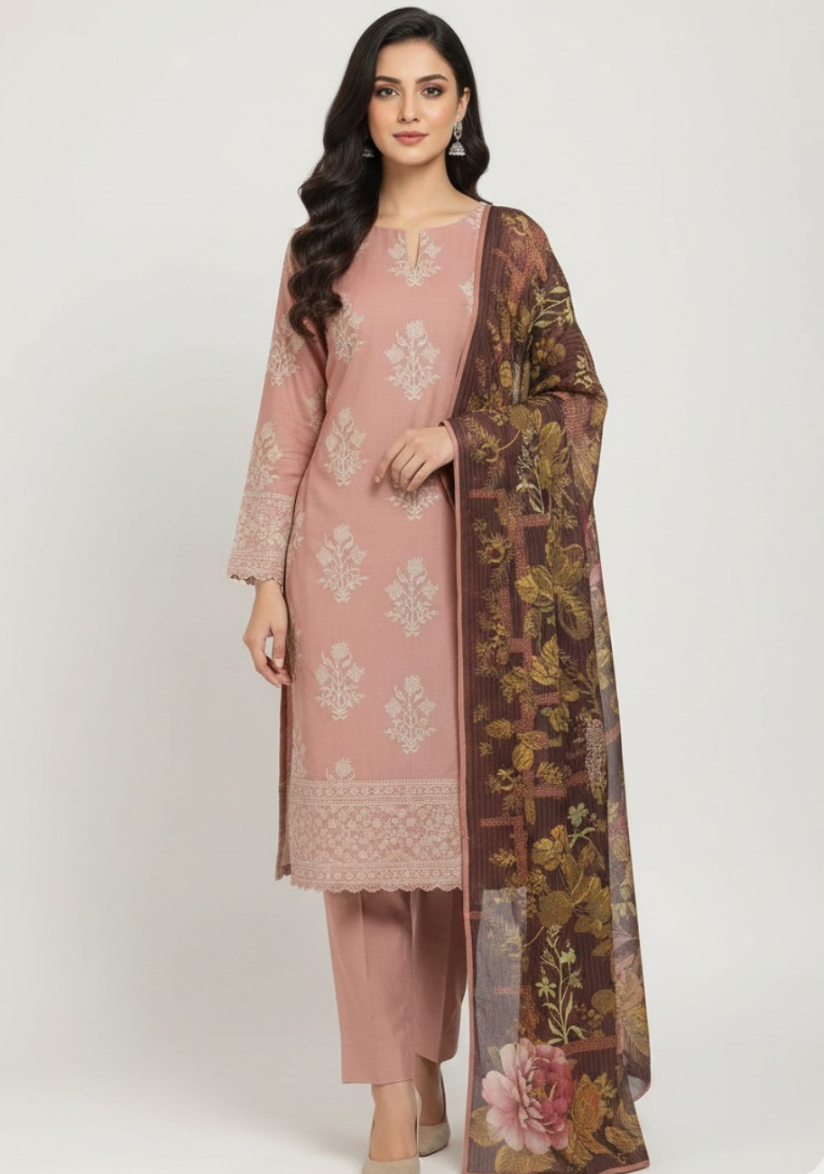 J. Luxury Printed Lawn 3pc Vol-1.D7