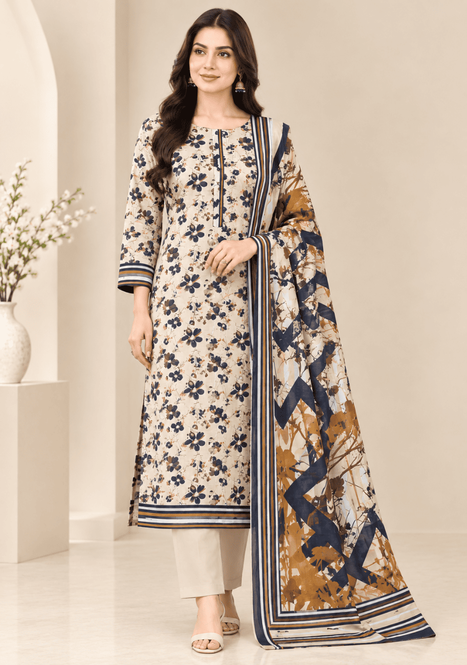Salina Premium Printed Khaddar 3PC Luxury Collection V2-D3