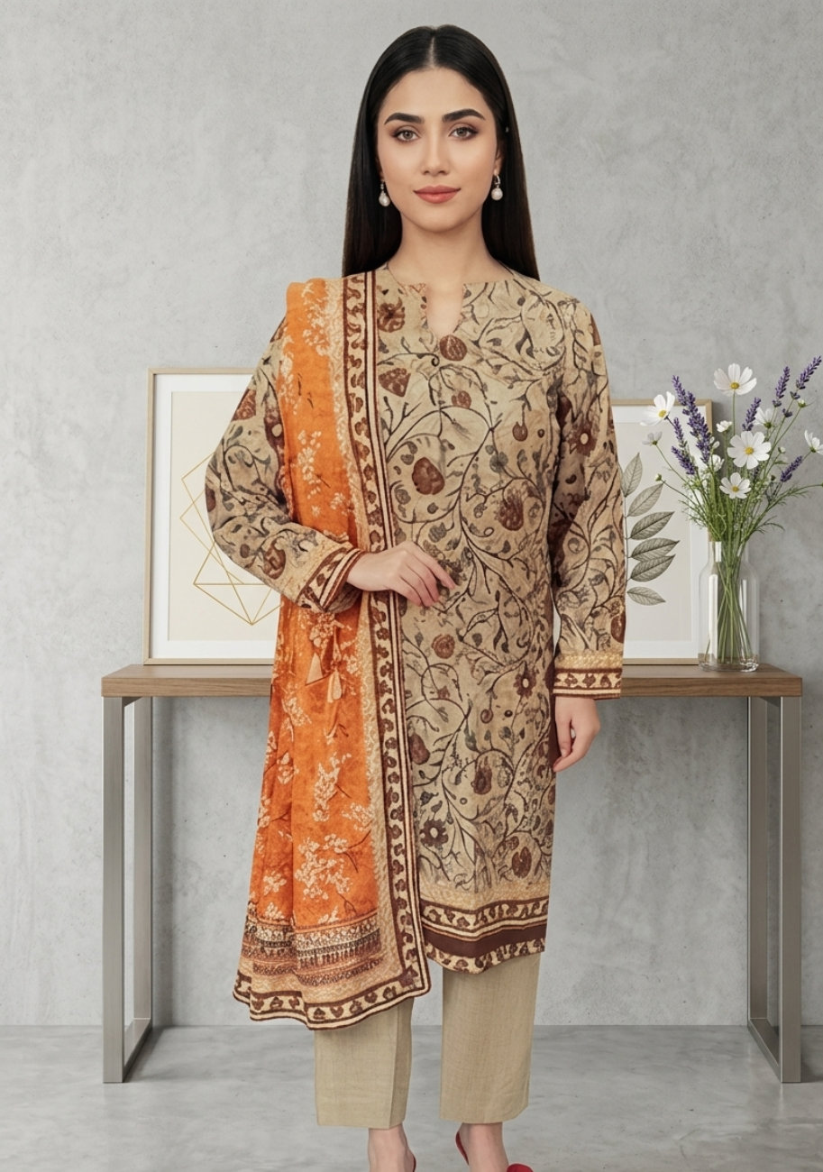 Bin Inam Rangoli Lawn 3pc Vol-2-D4