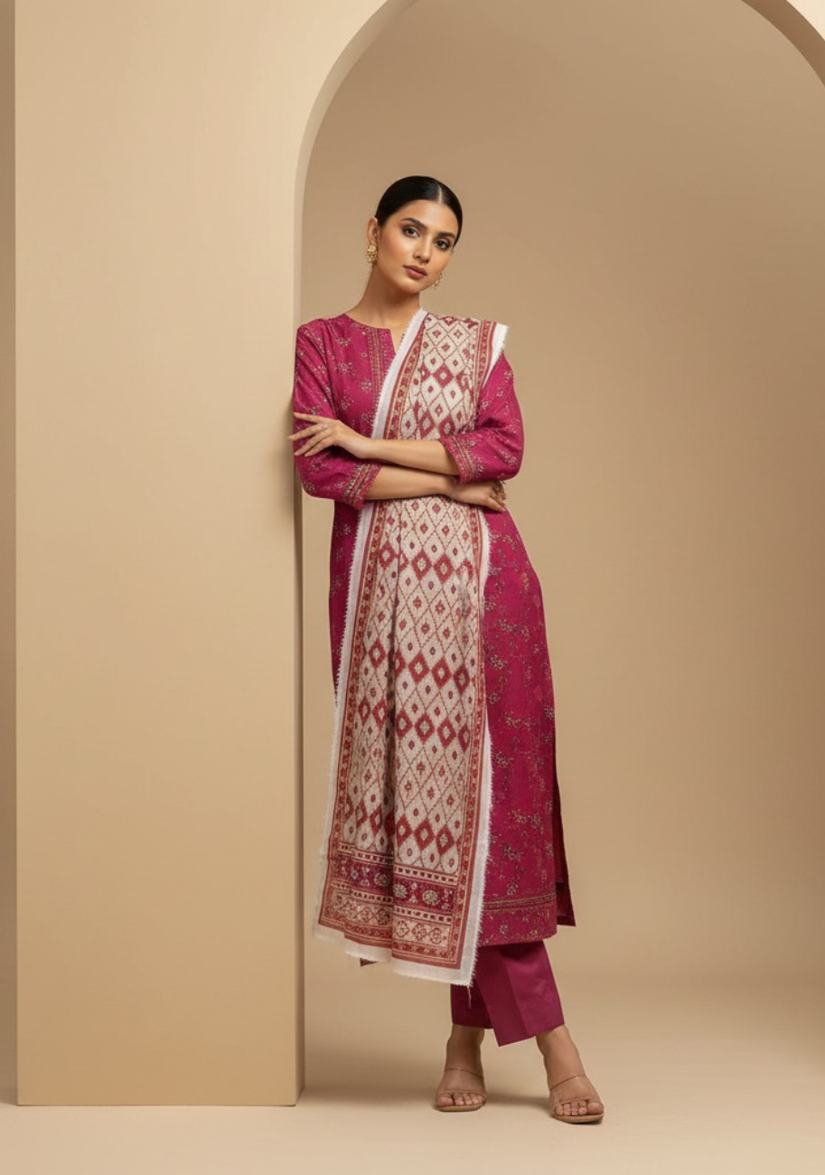 Safina Premium Printed Lawn 3pc Suit D7
