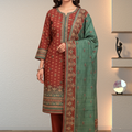 Bin Inam Printed Jacquard 3pc with Zari Voil Dupatta D5