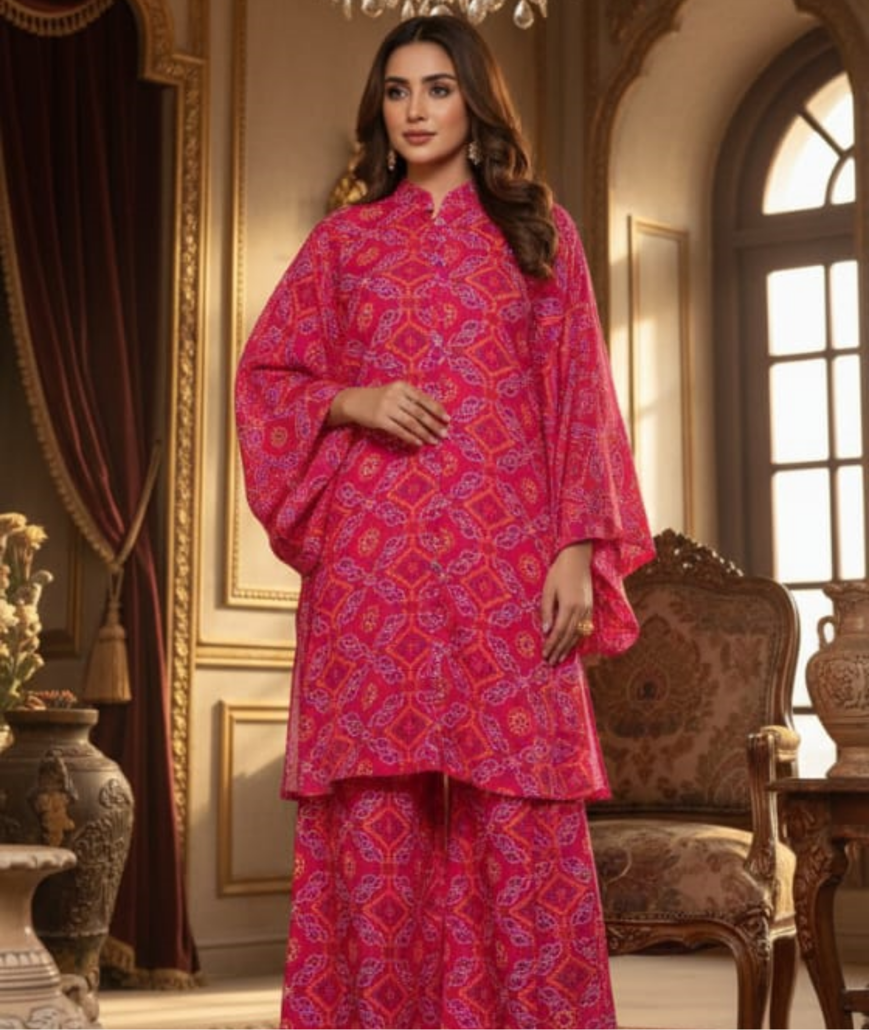 Sabeen Printed Allover Khaddar 2pc D04